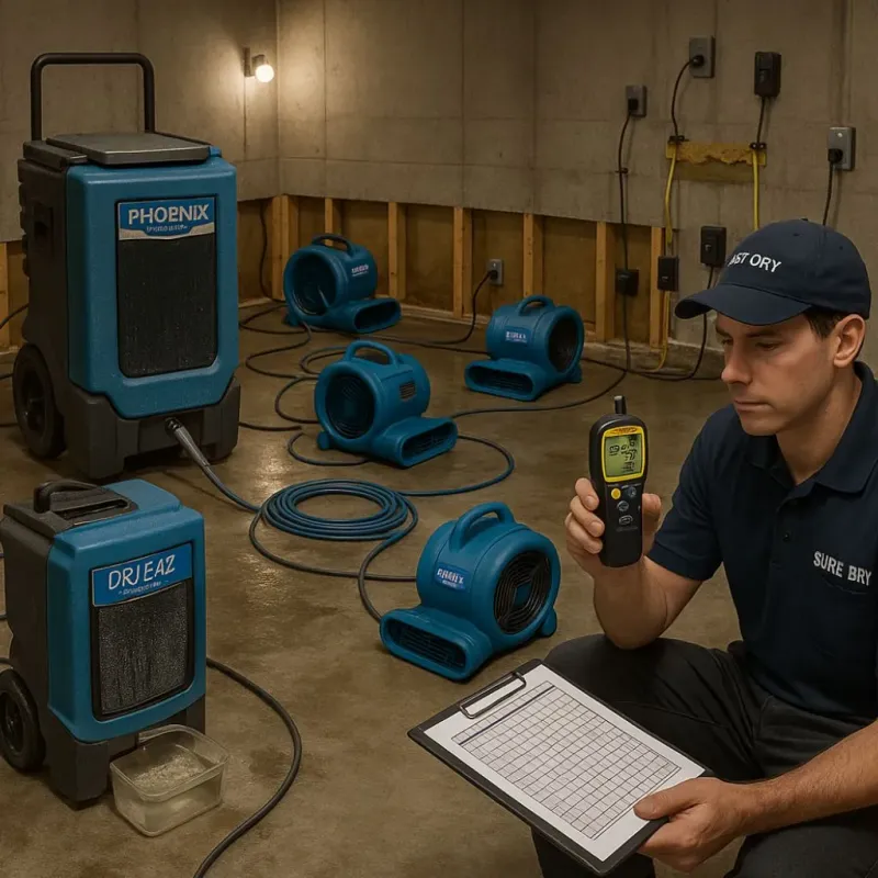 Structural Drying and Dehumidification process in Lubeck, WV
